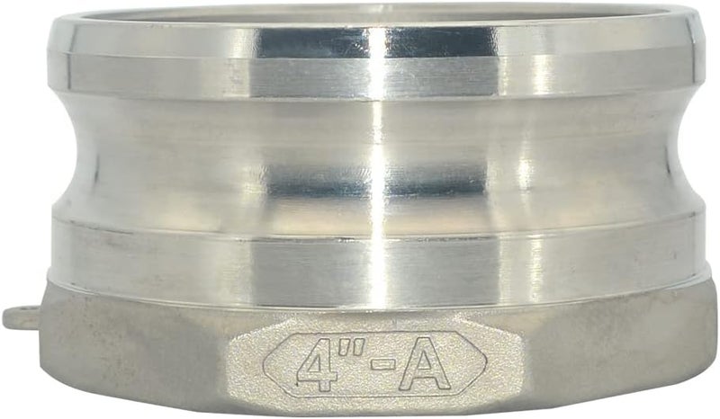Varmhus Female Pipe Threads x 4"Type A Trash Pump Adapter Male Camlock,Type A Cam and Groove Hose Fitting,Stainless Steel 316 - Image 1